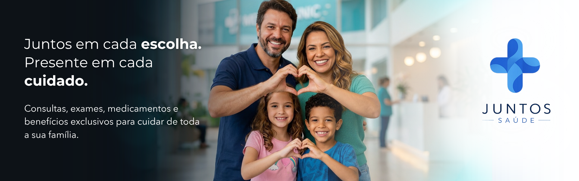 Juntos em cada escolha. Presente em cada cuidado. Telemedicina sem custo, até 70% OFF em farmácias, a partir de R$29,90/mês.